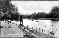 Twickenham Marble Hill,children paddling,deckchairs,river view